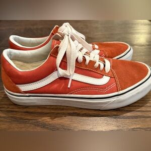 Vans Women’s Orange Rust and White Old Skool Sneakers